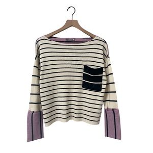 Anthropologie Relaxed Fit Faye Stripe Color-block Sweater Size XS